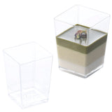 Square Dessert Cups Clear Plastic, 2 1/8" x 2 3/4" H. Capacity 120 ml. (4.1 oz) - Pack of 100