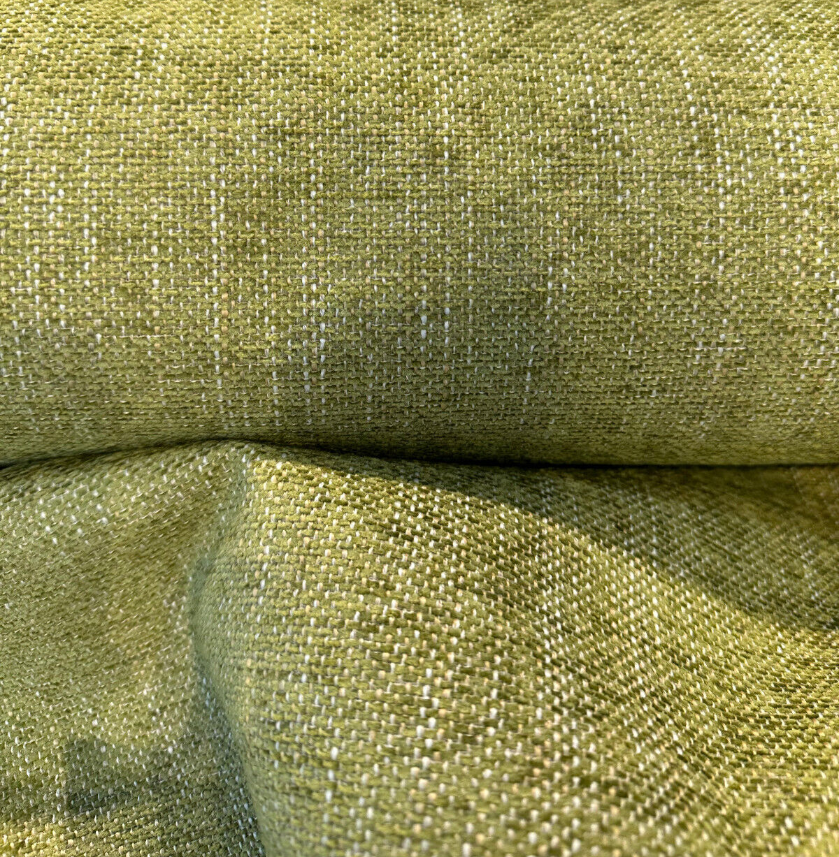 Crypton Performance Endure Chenille Upholstery Fabric - Lime Green, Beige And Tan, By The Yard (1 Yard)
