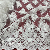 Beaded 3D Floral Lace Mesh