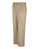 Pantalones de algodón con frente liso para mujer