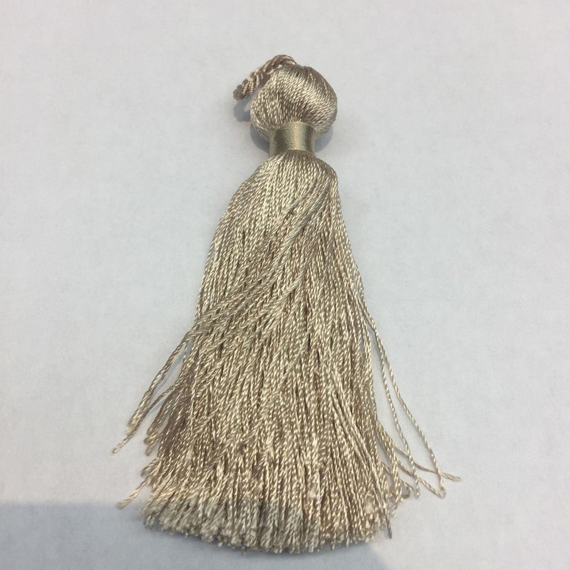 Simple Taupe Key Tassel - Taupe Decorative Tassel Fabric, 5" Length (25 Pieces)
