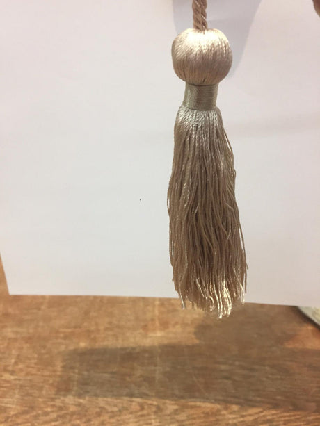 Simple Taupe Key Tassel - Taupe Decorative Tassel Fabric, 5" Length (25 Pieces)