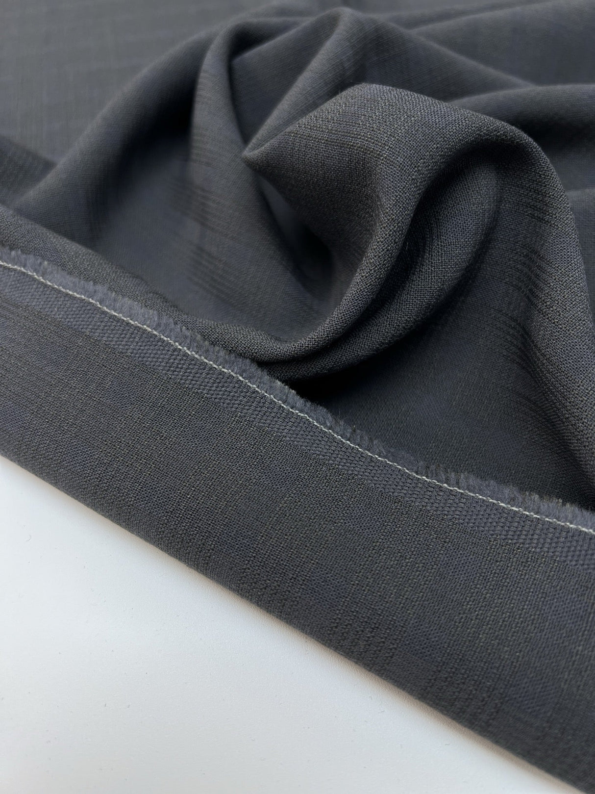 Wool Crepe Gray Blue Fabric