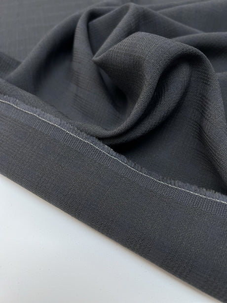Wool Crepe Gray Blue Fabric