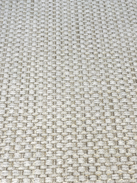 Amore Snow Textured Soft Chenille Upholstery Fabric - Snow White With Ivory Golden Tints, 56" Width (1 Yard)