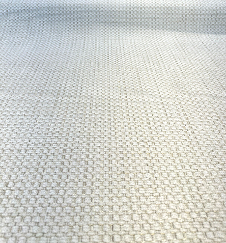 Amore Snow Textured Soft Chenille Upholstery Fabric - Snow White With Ivory Golden Tints, 56" Width (1 Yard)