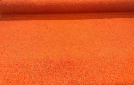 Fuzzy Wooly Boucle Polyester Fabric - Orange Persimmon, Upholstery, 54" Width (1 Yard)