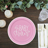 8 Count Pink Hearts Baby Shower Paper Dessert Plates Girl Party 7"