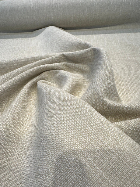 Crypton Performance Finesse Chenille Fabric - Custard Beige, 54" Width (1 Yard)
