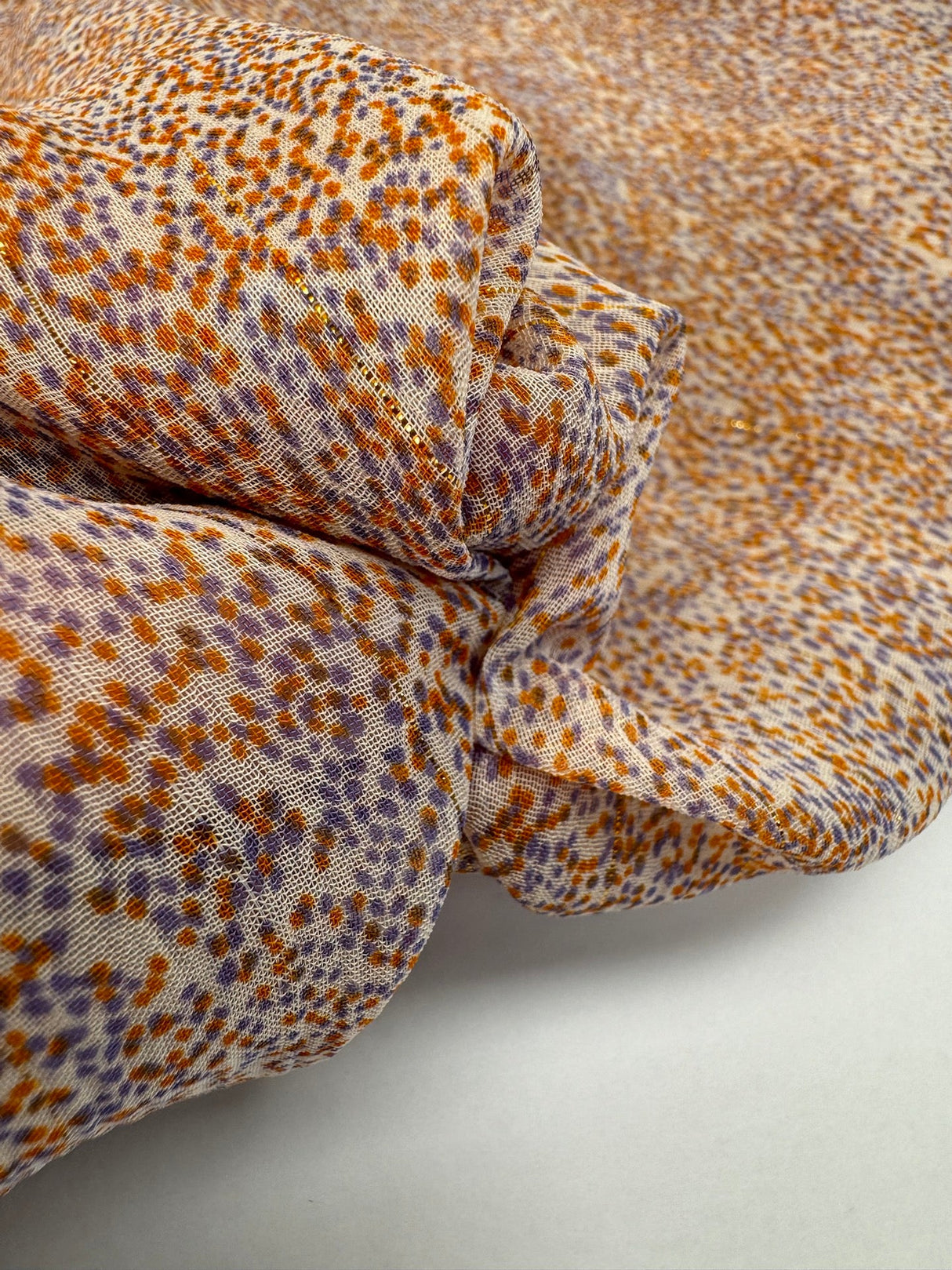 Printed Stripe Polyester Lurex Chiffon