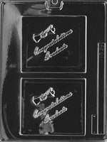 Congratulations Graduate Card Chocolate Mold - LPG039