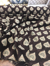 Emblem Chenille Chenille Fabric - Brown Beige Light Blue, 57" Width, 3.75" Vertical Repeat, 3.5" Horizontal Repeat (1 Yard)