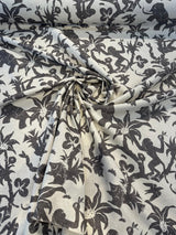 Novagratz Monkey Business Onyx Cotton Linen Blend Fabric - Multi Colored Jungle Creature Design, 54" Width, 12.25" Vertical Repeat, 27" Horizontal Repeat (1 Yard)