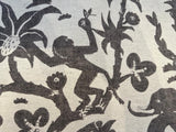 Novagratz Monkey Business Onyx Cotton Linen Blend Fabric - Multi Colored Jungle Creature Design, 54" Width, 12.25" Vertical Repeat, 27" Horizontal Repeat (1 Yard)