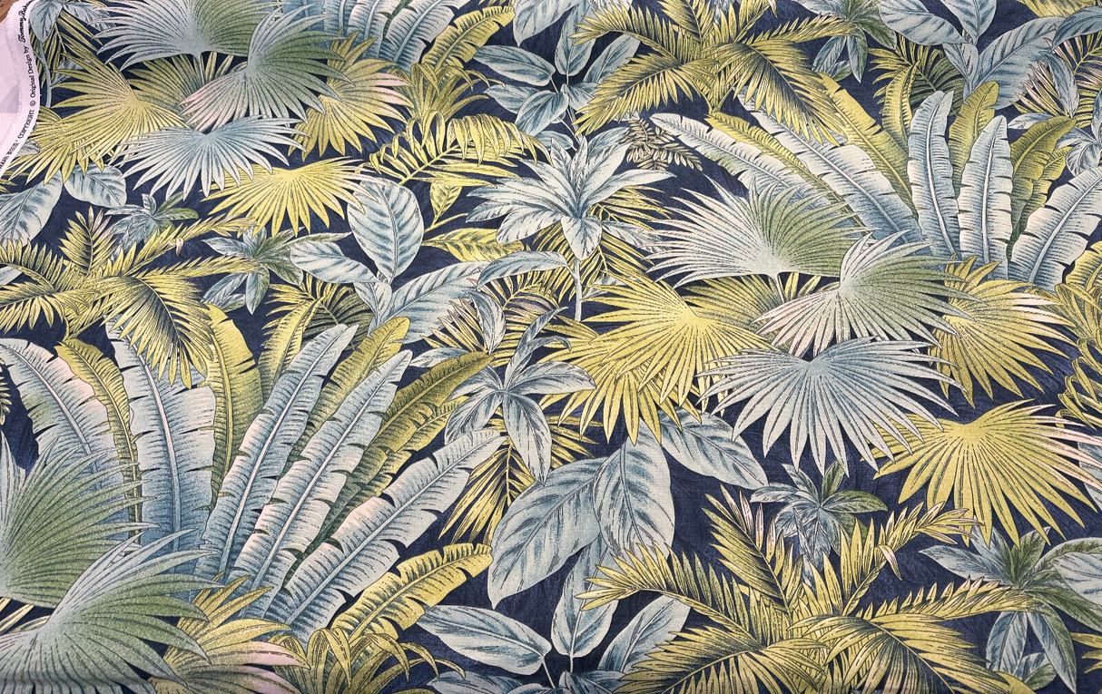 Waverly Tommy Bahama Bahamian Breeze Peninsula 100 Percent Cotton Fabric - Blue Green Tropical Beach Pattern, 54" Width (1 Yard)