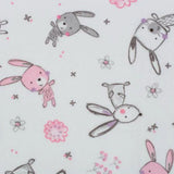 Cuddle Fabric Blush Bunny Hop Print
