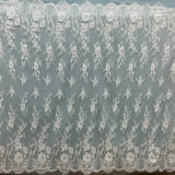 Embroidered Chantilly Lace Fabric with Eyelash Scallop