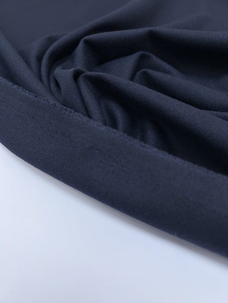 Blue Polyester Viscose Blend Twill