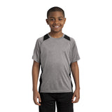 Sport-Tek® Youth Heather Colorblock Contender Crewneck Short Sleeve Tee