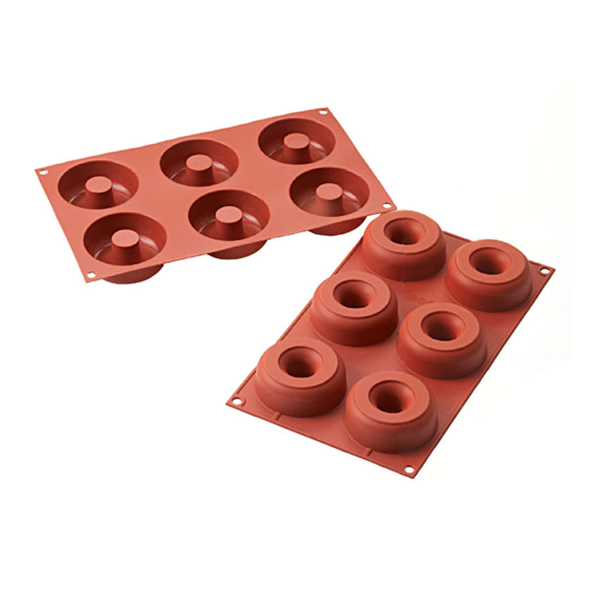 Silikomart Flexible Silicone Bakeware, Donut Pan 3.3 Oz (98ml)