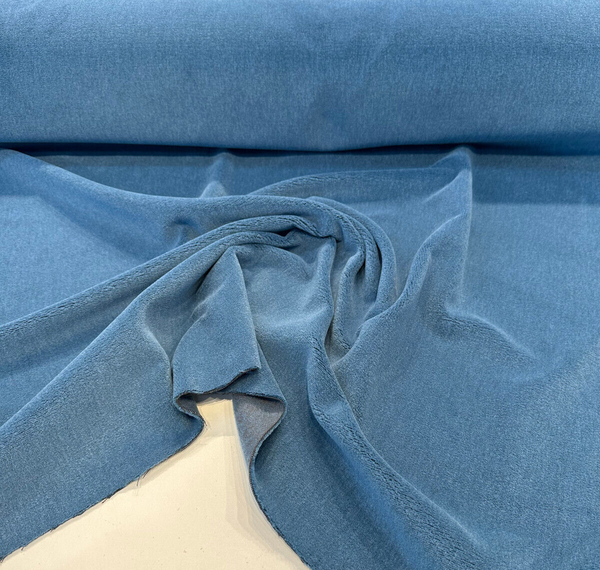 One Mario Sirtori Alpaca Fabric - Blue Bridgewater Upholstery Fabric, 56" Width (1 Yard)