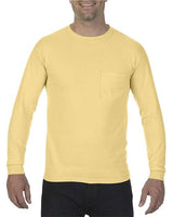 Comfort Colors® Garment-Dyed Heavyweight Crewneck Long Sleeve Pocket T-Shirt