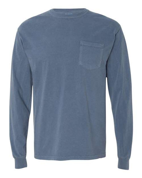 Comfort Colors® Garment-Dyed Heavyweight Crewneck Long Sleeve Pocket T-Shirt