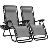 Best Choice Products Set of 2 Zero Gravity Lounge Chair Recliners for Patio, Pool w/ Cup Holder Tray