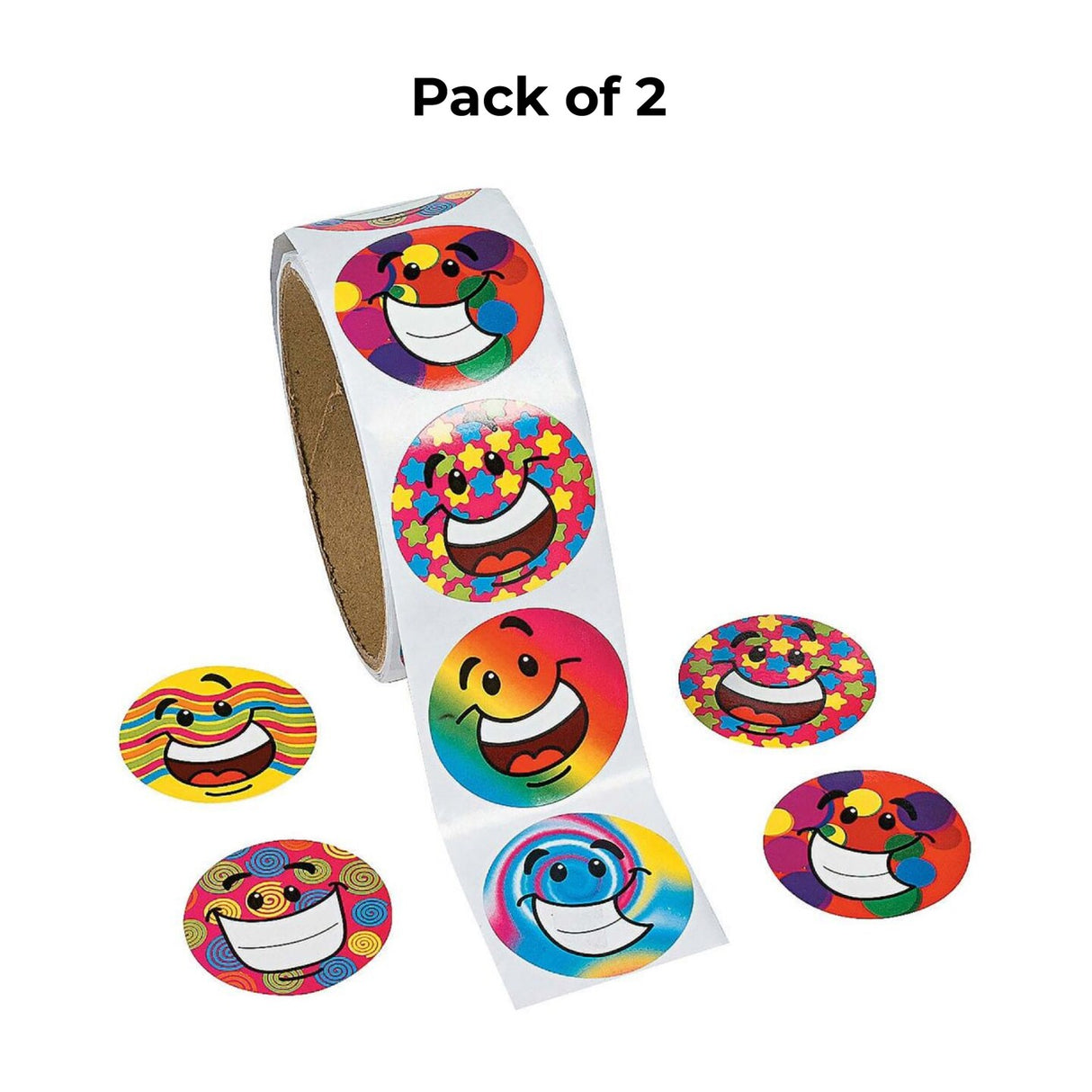 Smiley Stickers Roll 100 Count