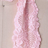 2 Yards Light Pink Stretch Lace Trim 2.5" Wide Floral Elastic Ribbon for Lingerie, Sewing & Crafts