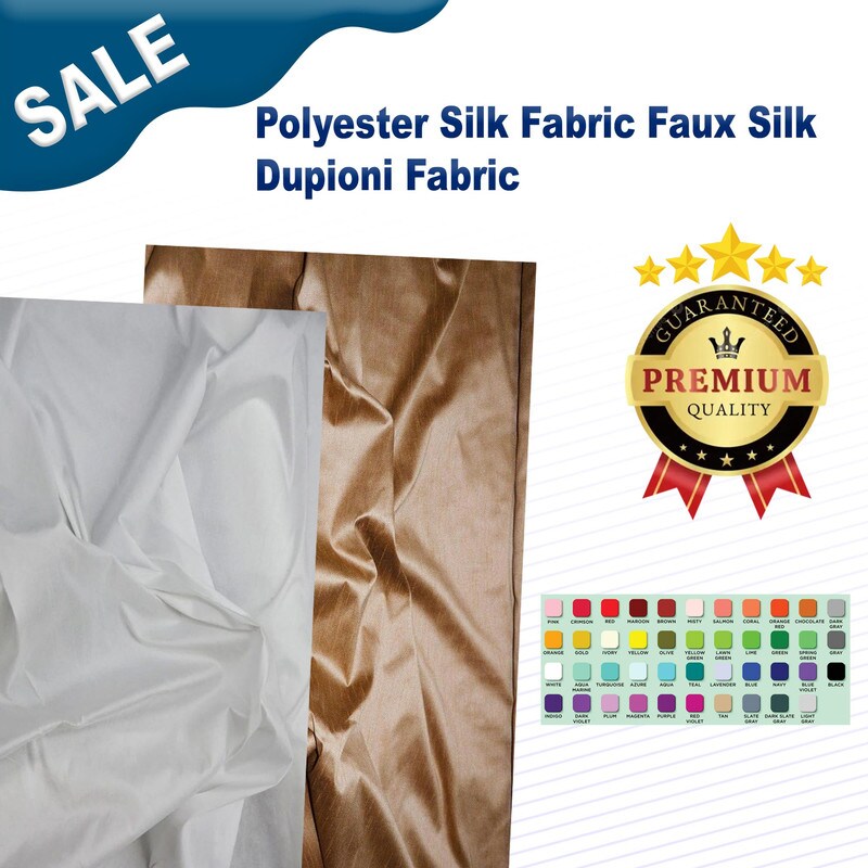 Polyester Silk Fabric Faux Silk Dupioni Fabric
