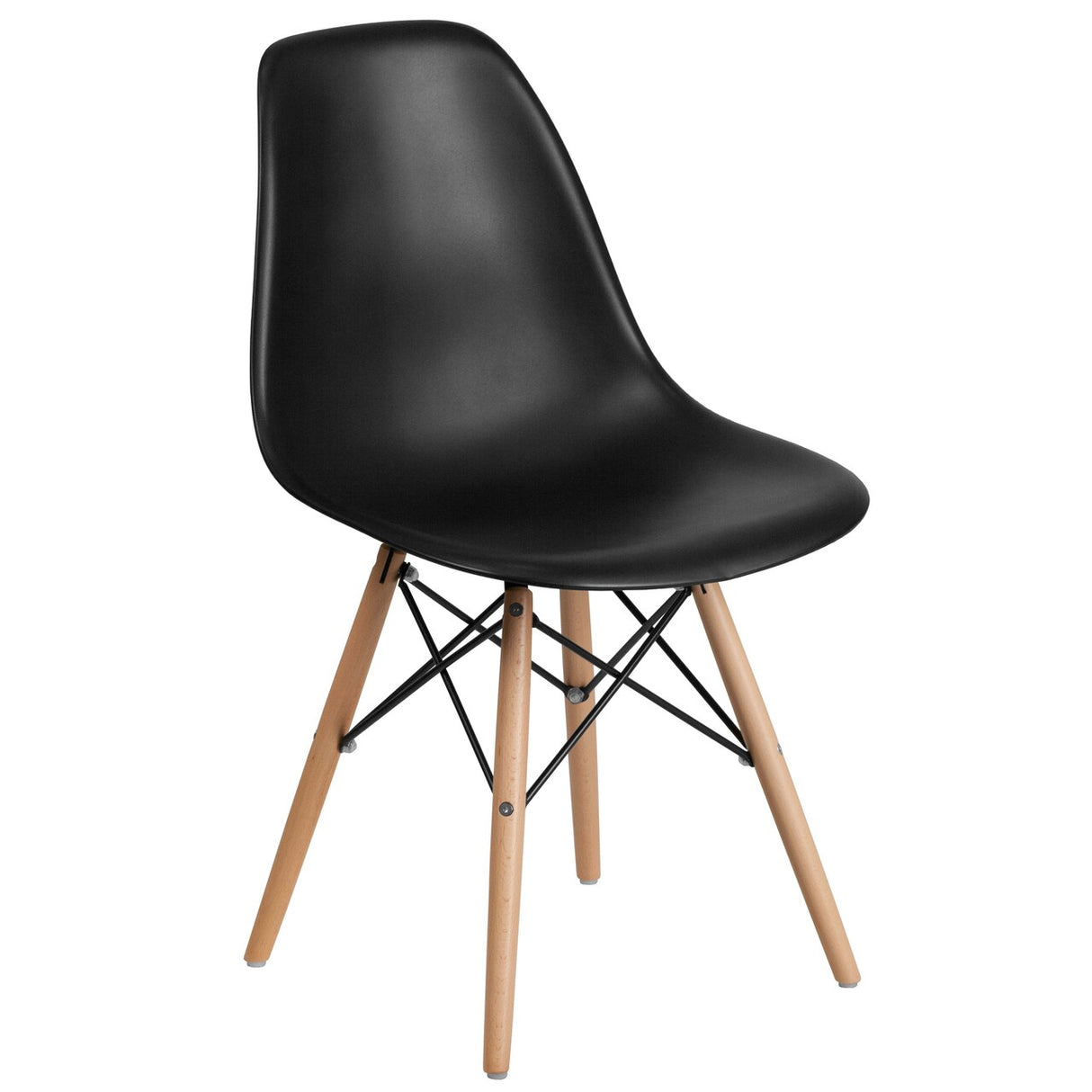 Merrick Lane Elton Series Polypropylene Accent Chair with Metal Braced Wooden Legs
