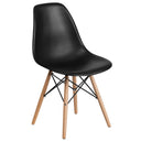 Merrick Lane Elton Series Polypropylene Accent Chair with Metal Braced Wooden Legs