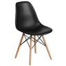 Merrick Lane Elton Series Polypropylene Accent Chair with Metal Braced Wooden Legs