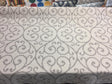 Scroll Linen Cotton Polyester Fabric - Natural Scroll Jacquard, 54" Width (1 Yard)