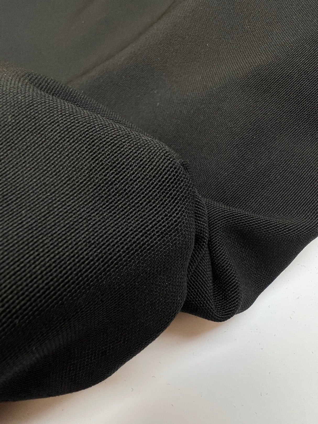 Black Wool Cotton Moiré Fabric