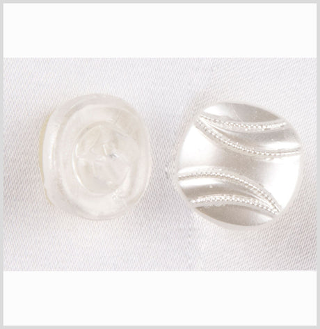 Pearl White Pearl Glass Button - 28L/18mm