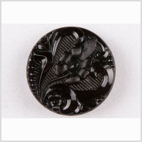 Black Glass Button - 36L/23mm