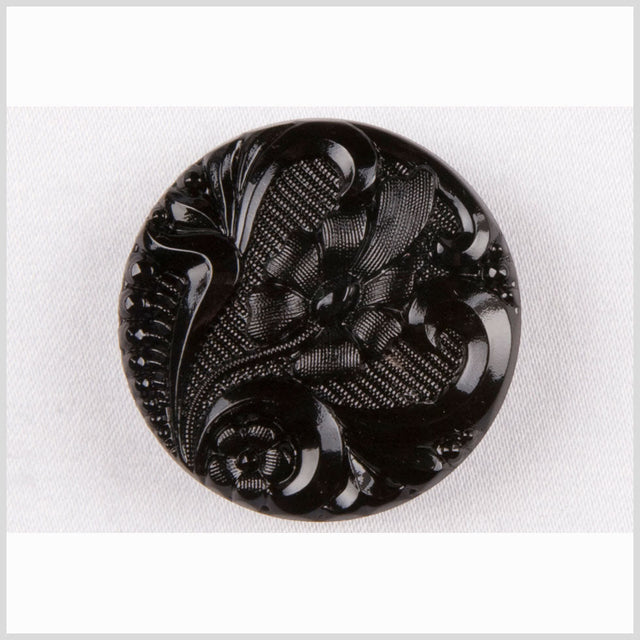Black Glass Button - 36L/23mm