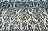 Esperanza Ever Green Blue Ikat Chenille Upholstery Fabric - Off White, Teal Blue, Yellow, Red, 58" Width (1 Yard)