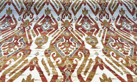 Esperanza Chenille Upholstery Fabric - Persimmon Red Ikat, 58" Width (By The Yard)