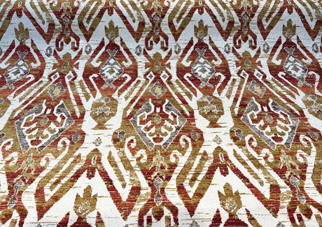 Esperanza Chenille Upholstery Fabric - Persimmon Red Ikat, 58" Width (By The Yard)