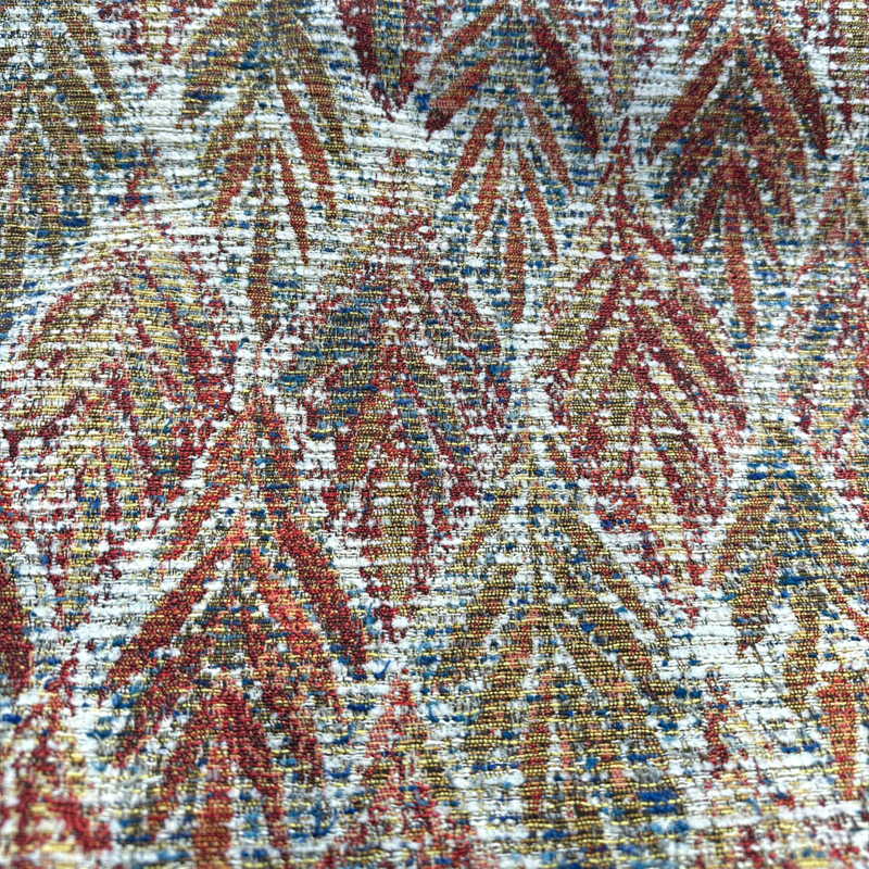 Swavelle Live It Be Americana Chenille Upholstery Chenille Fabric - Americana Leaves, Red Blue White, 58" Width (By The Yard)