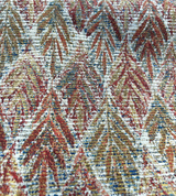 Swavelle Live It Be Americana Chenille Upholstery Chenille Fabric - Americana Leaves, Red Blue White, 58" Width (By The Yard)