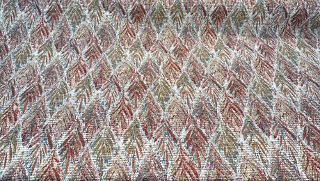Swavelle Live It Be Americana Chenille Upholstery Chenille Fabric - Americana Leaves, Red Blue White, 58" Width (By The Yard)