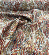 Swavelle Live It Be Americana Chenille Upholstery Chenille Fabric - Americana Leaves, Red Blue White, 58" Width (By The Yard)