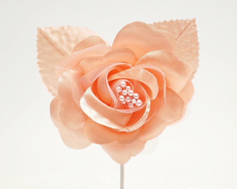 2.5" Blush Silk Single Rose Flowers - Pack of 12