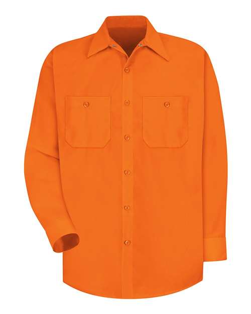 Red Kap Men's Tall Enhanced Visibility Long Sleeve Work Shirt