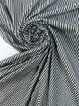 Cotton Blend Striped Gray White Fabric