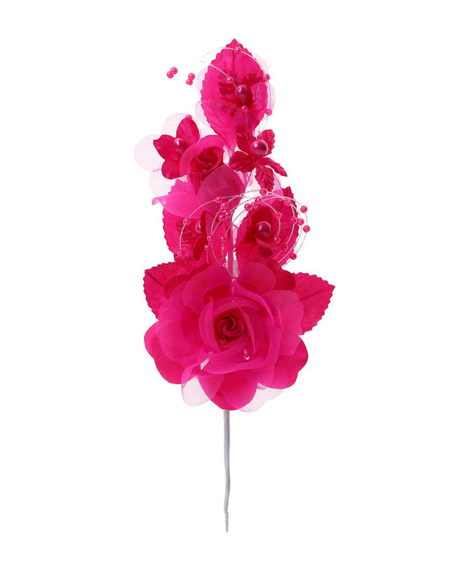 6" Fuchsia Silk Corsage Flowers with Pearl Spray - Pack of 12